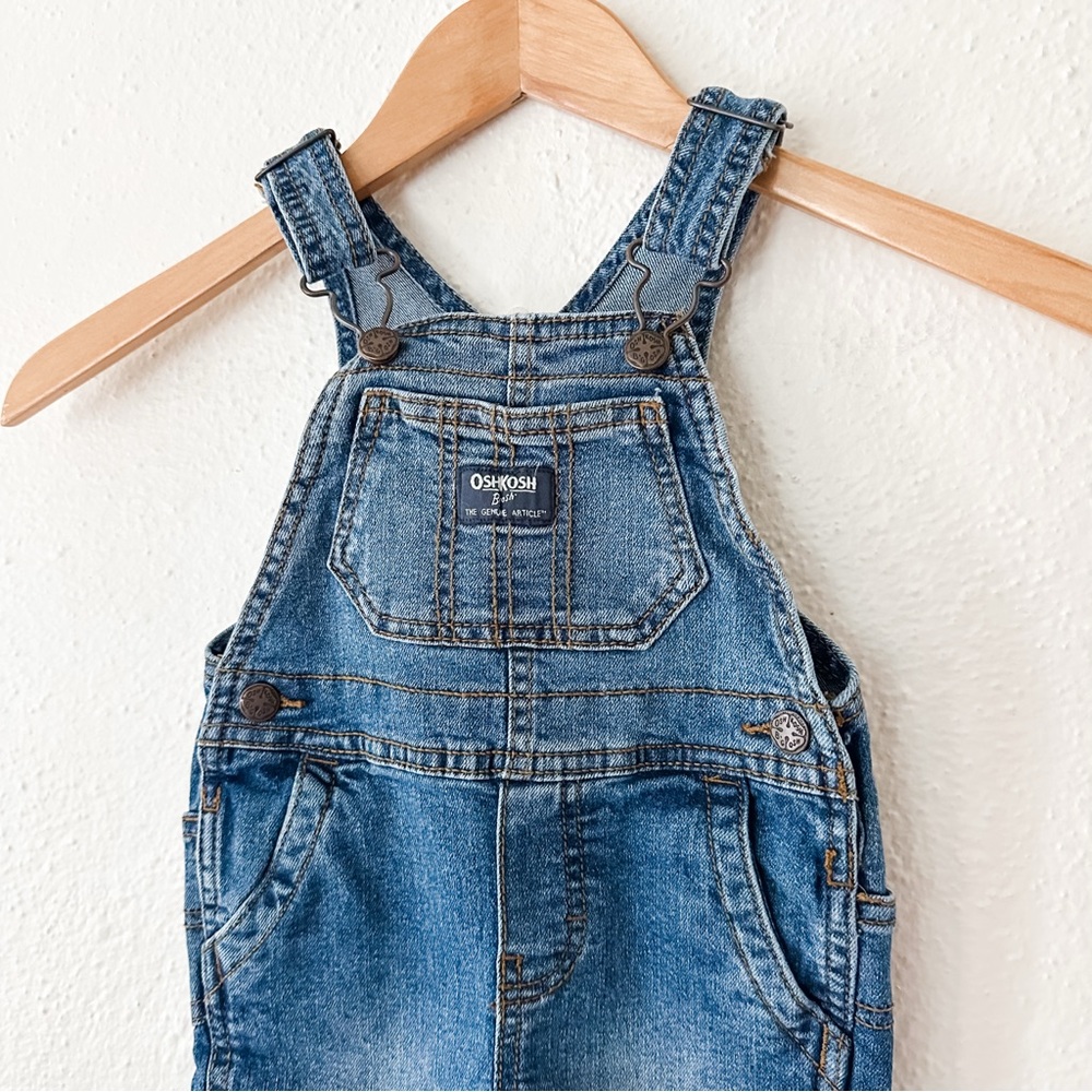 Osh Kosh B'Gosh Baby Boy Medium Wash Denim Overalls, sz 6-9m - Picture 3 of 6